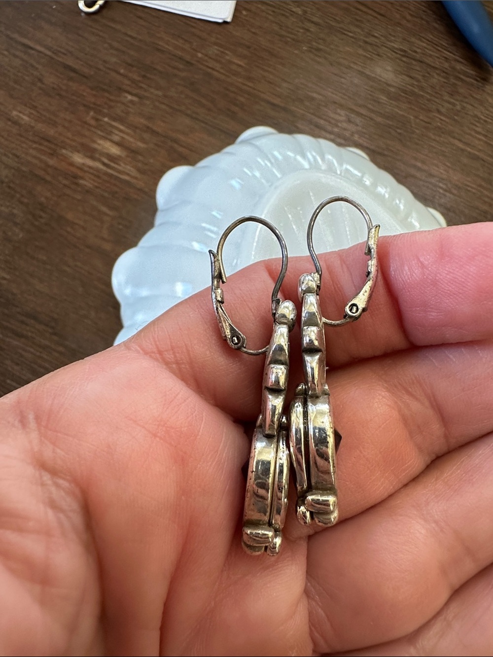 Brighton, endless love , retired Silver Red Heart Drop Earrings - Elegant Design - Picture 4 of 6